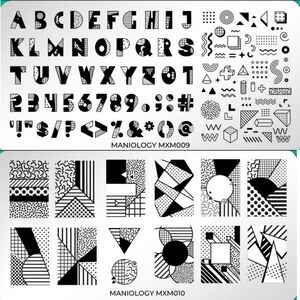 Maniology Mani x Me 80's Memphis Mod  Nail Stamping Plates MXM009 MXM010